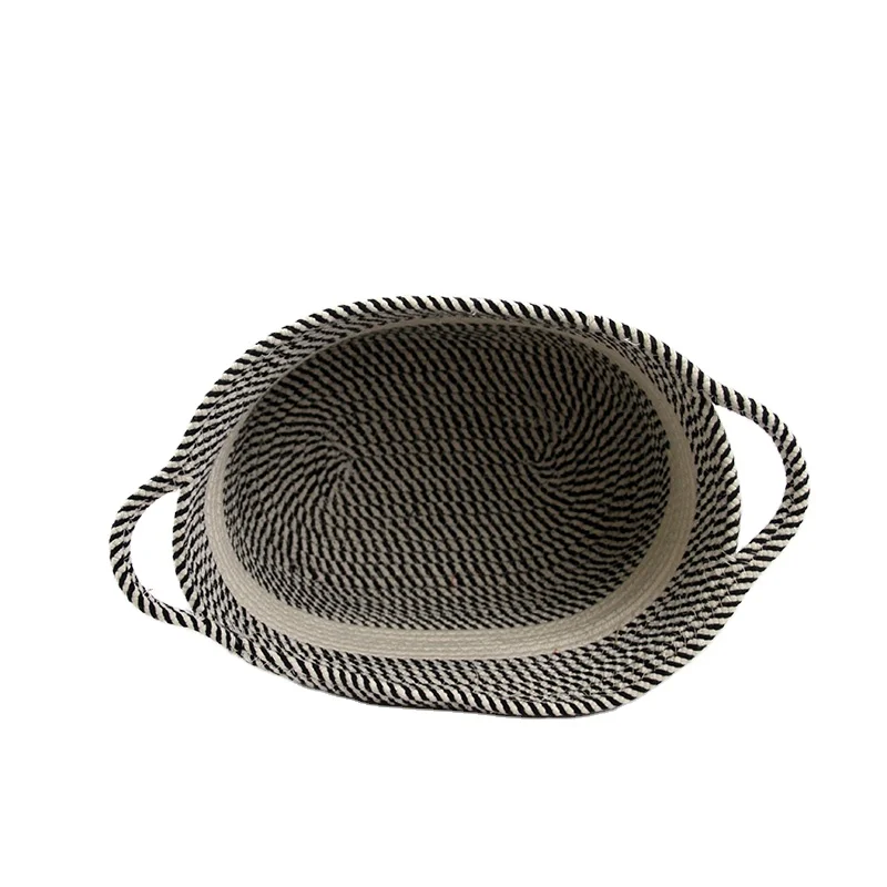 Hanglu Support Custom Woven Laundry Basket Cotton Rope Storage Basket for kid toys diaper cups daily items