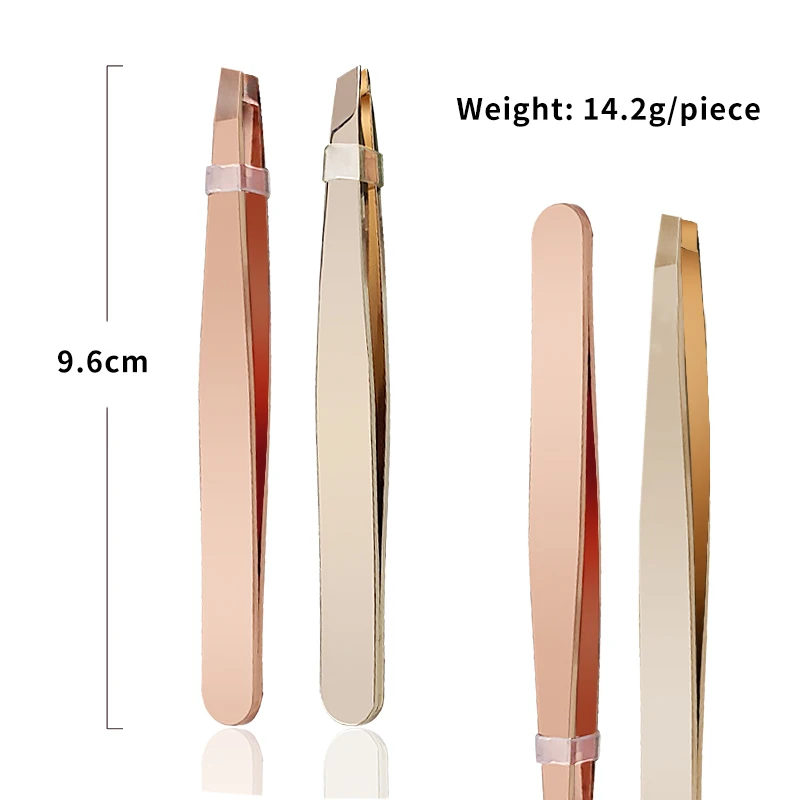 Beauty Tools Stainless Steel  Professional Slanted eyelash clip Hair Removal 96 Eyebrow Tweezers  Custom  LOGO eyebrow tweezers