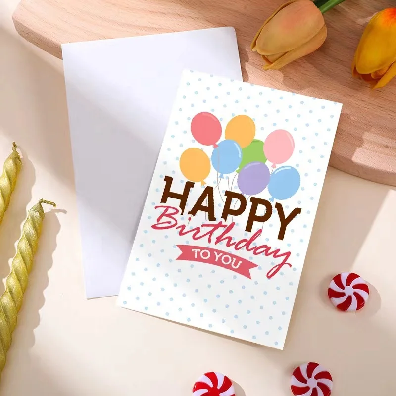 24pcs Happy Birthday Greeting Card Gift Card Design Print Thank You Paper Cards Custom With Envelope And Stickers