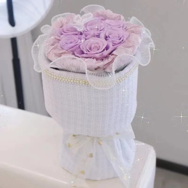 Decorative Green Preserved Gift Forever Everlasting Rose Arragment Design Flower Green