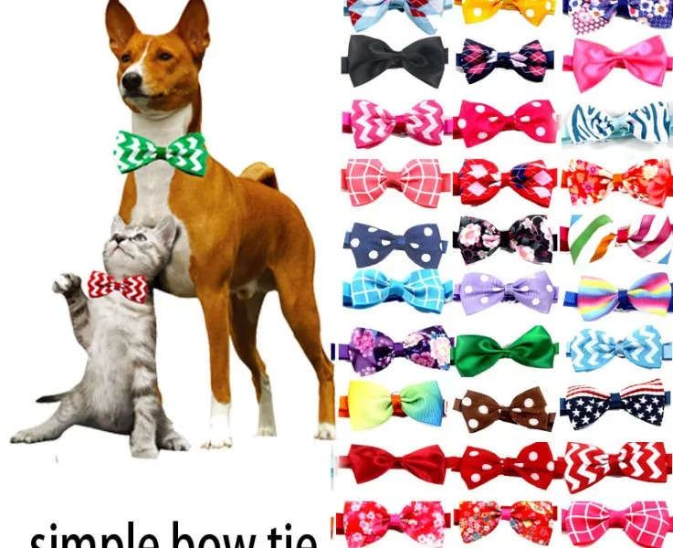 Оптовая продажа высококачественных печатных Щенок pet галстук-бабочка ошейник