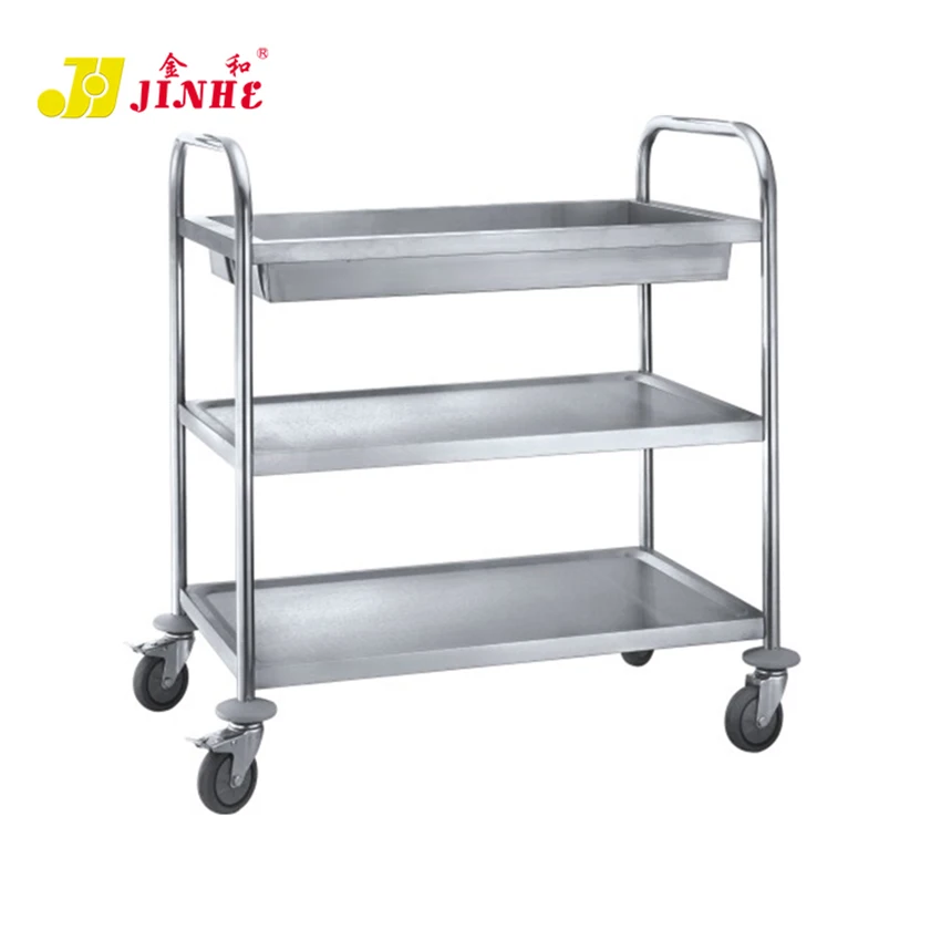Top selling low cost Oem stainless steel trolleys kitchen storage rotating trolley cart