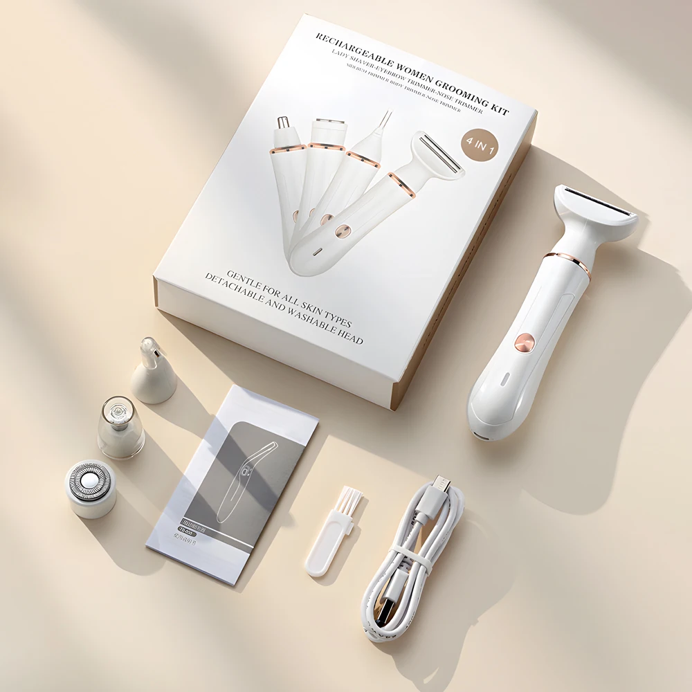 4 In 1 Body Hair Removal Eye Brow Epilator Usb Rechargeable Razor Face Nose Hair Bikini Men Women Shaver Eyebrows Trimmer