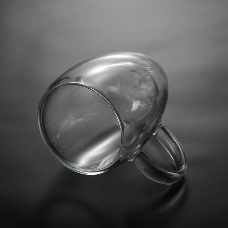 Hot Selling 250ml/350ml/450ml Transparent Double Wall Coffee Cups Glass Mug With Handle