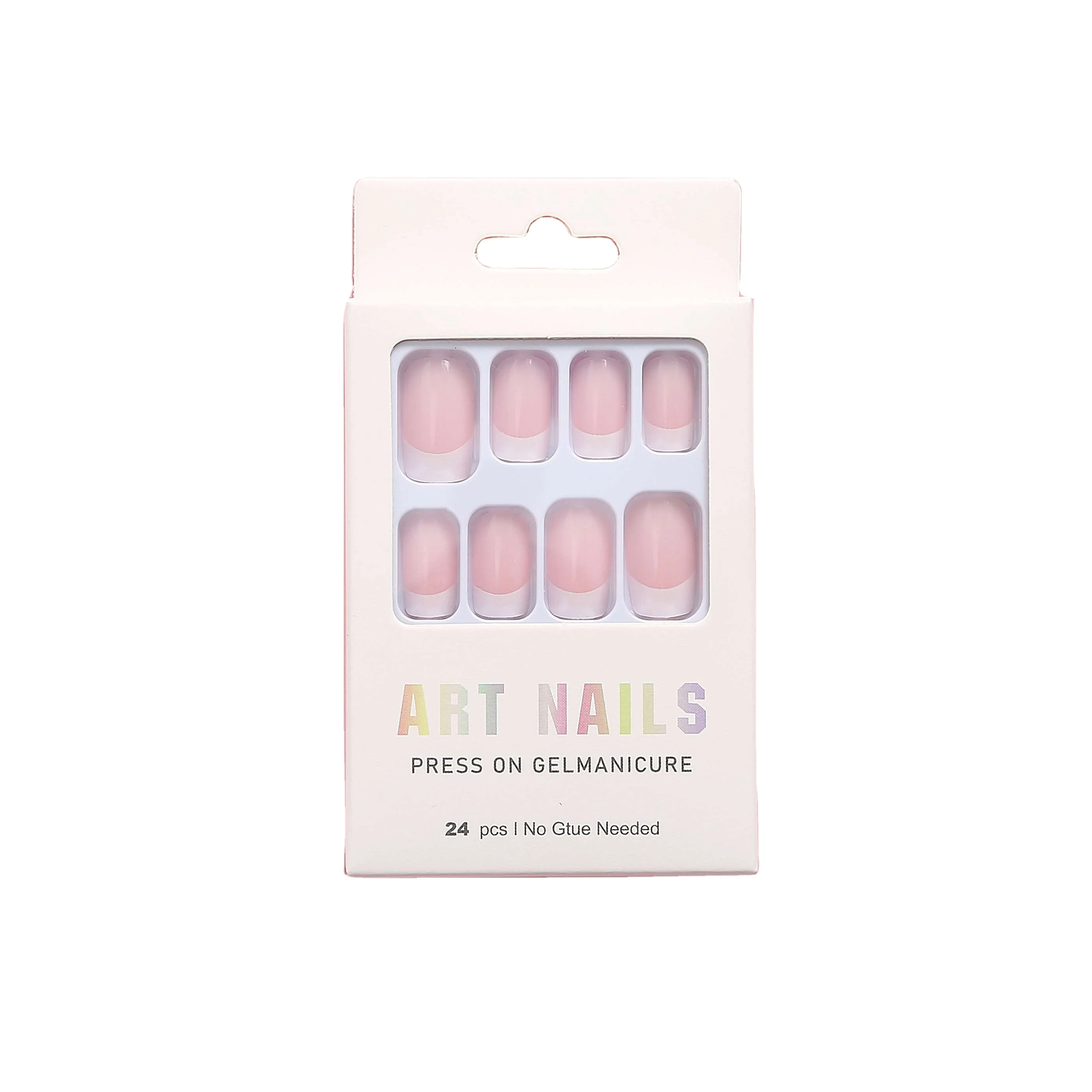 Wholesale 24pcs/box Pink Fake Nail Coffin Style Bride False Nails Pure Color Preaa On Nails