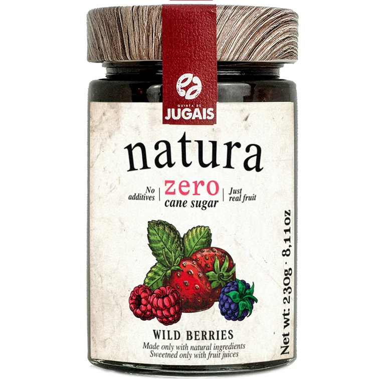 No added sugar Natural Ingredients Wild Berries Jam spread glass bottles jam pots jam glass