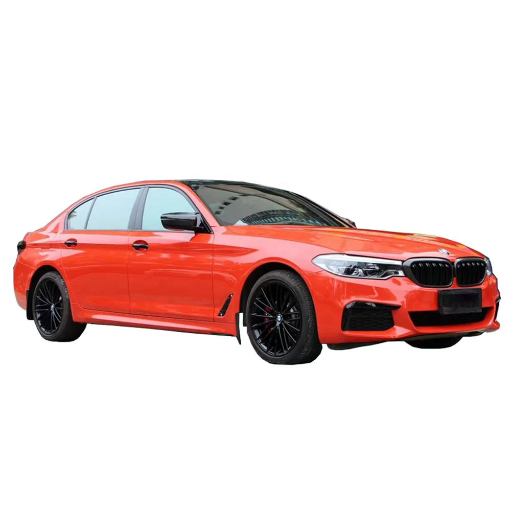 Высококачественный автомобильный винил (G036), супер влажный блеск, Лавовая оранжевая виниловая пленка для автомобиля