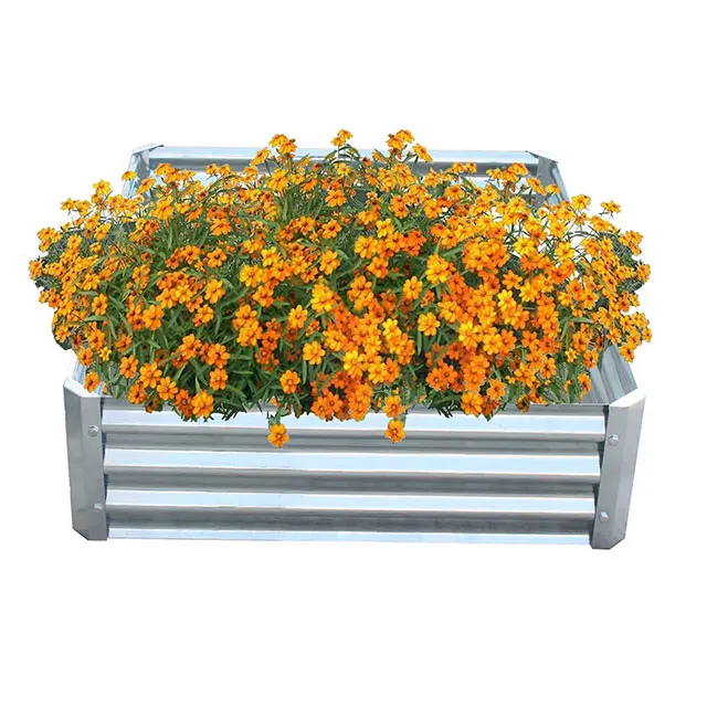 customized size 17' Tall 9in1 Metal Modular Corrugated Grey Aluzinc Raised Garden Bed/box/ for Vegetables