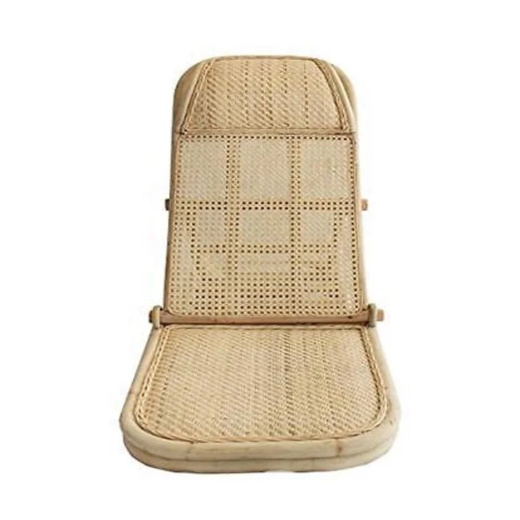 
Outdoor natural handwoven rattan recliner chair sun beach lounger small rattan folding beach chair folding 