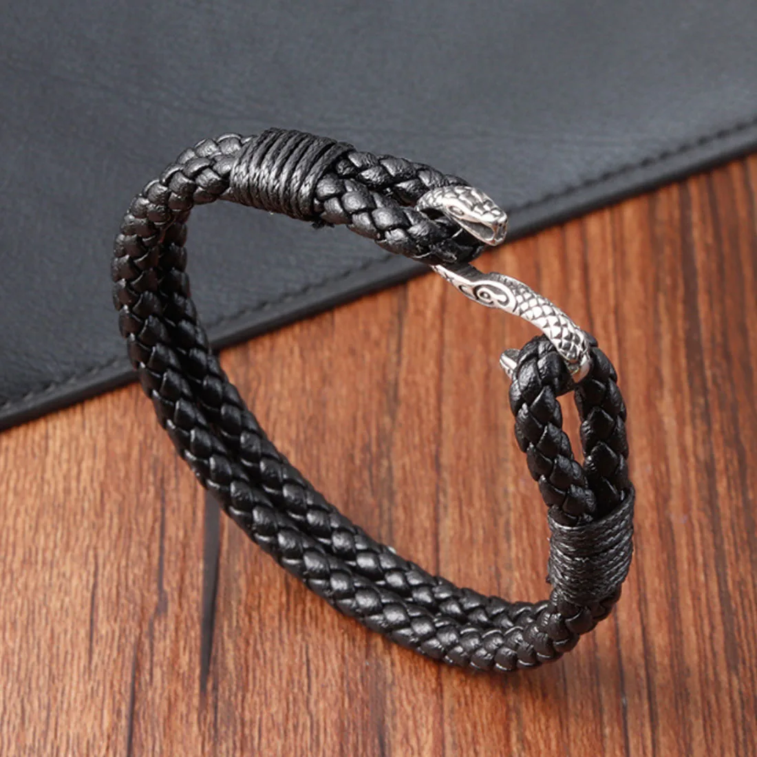 mens leather bracelets with magnetic clasp multilayer for men black wrap leather bracelet