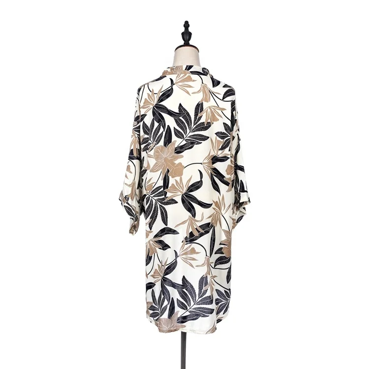 
Wholesale One Size Tropical Summer Women Clothing Soft Rayon Floral Printed Women Kimono 