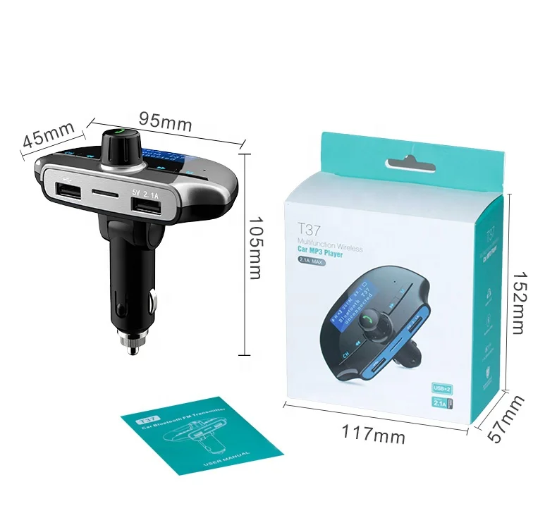 AGETUNR T37 Bluetooth V4.2 сдвоенный порт USB для зарядки автомобильное зарядное устройство мобильных устройств MP3 плеер FM