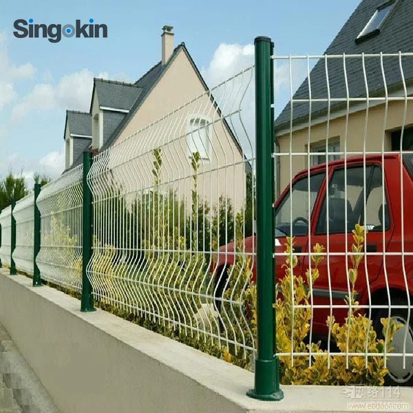 cheapest 2m tall powder coated 3d welded curvy mesh security fencing pvc fencing garden panel