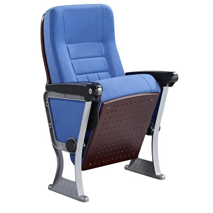 XJ-352 Blue Folding Durable Plastic Tablet Auditorium Chair With Writing Table