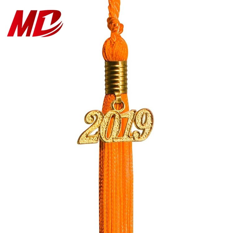 Single Color Loop Fringe Graduation Tassels With Year Charm