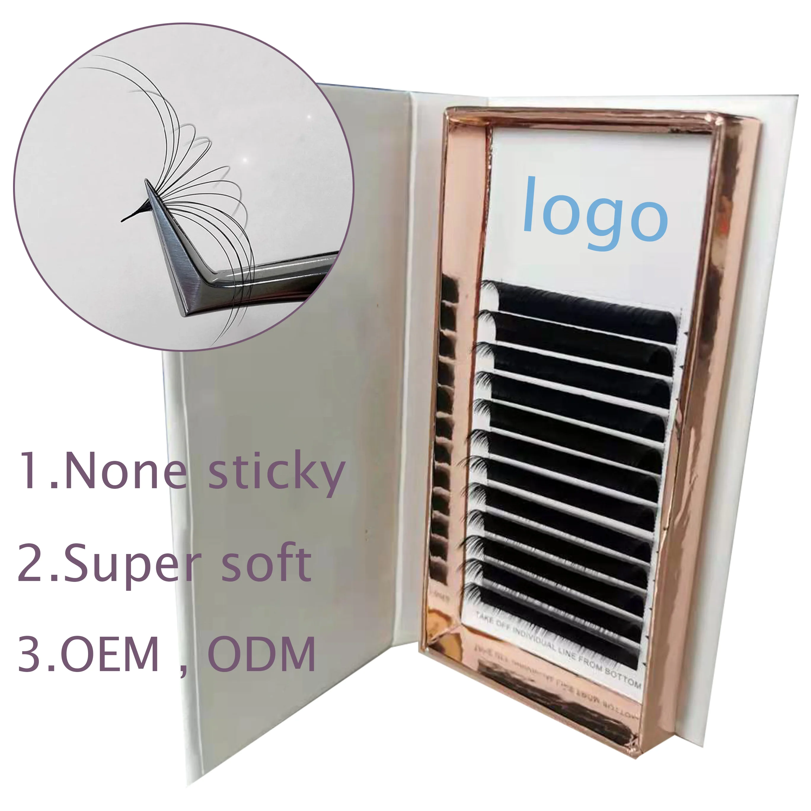 1s self fan lash easy fan lashes blooming individual eyelash extension Self Fanning korean pbt fiber lashes extension