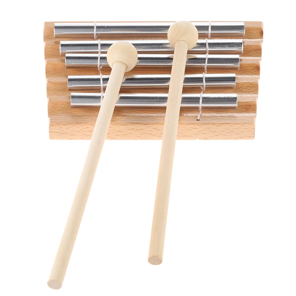 Meditation Chime with 5 Tone Wooden Hand-held Chimes for Classroom Management