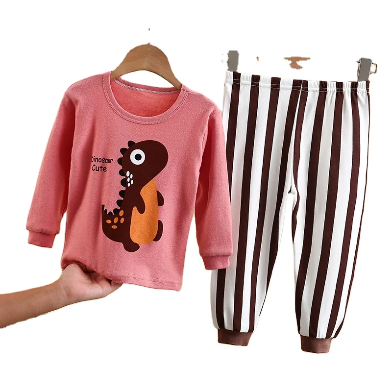 Летняя Детская Пижама с длинным рукавом, Хлопковая пижама для мальчиков и девочек, костюм для детей, комплект одежды из двух предметов