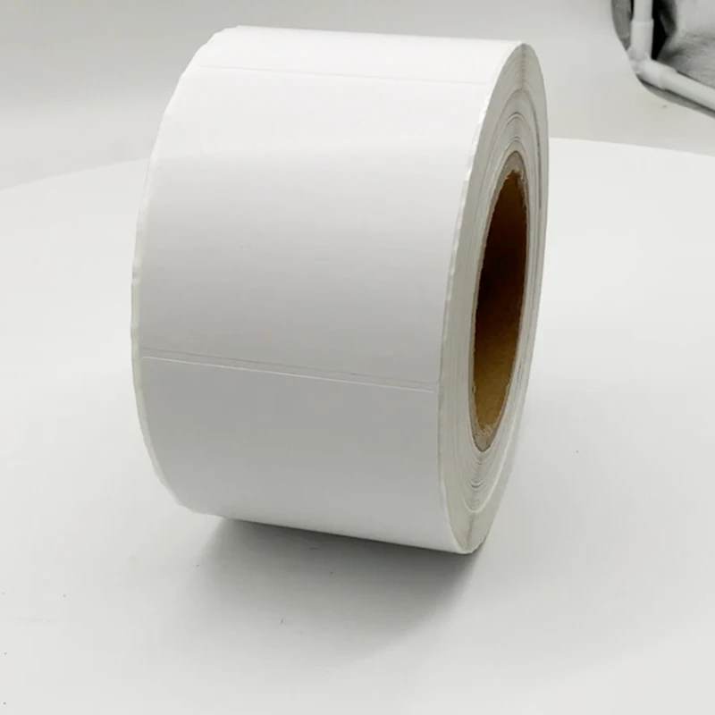 Factory directly sale customized size white glossy pp film self adhesive synthetic sticker paper
