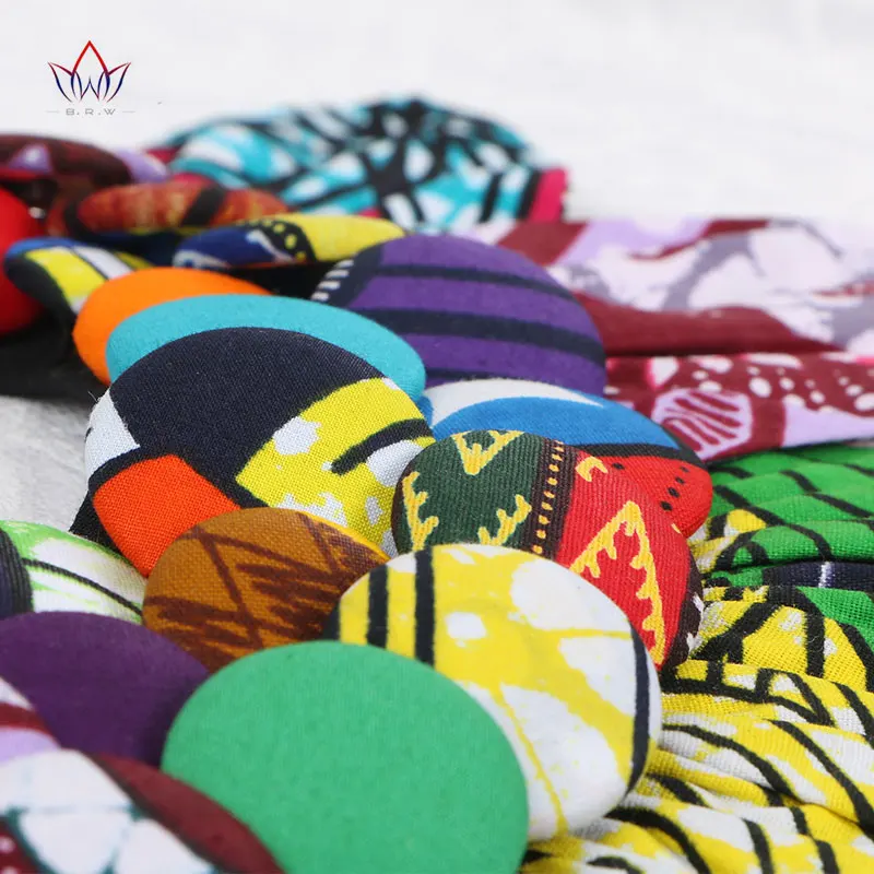 Ankara Button Tribal Necklace Handmade Flower Shape Women Necklace WYA063