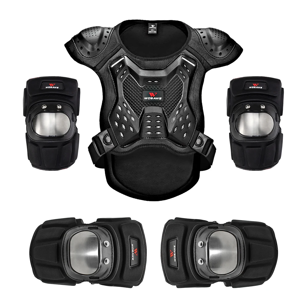 WOSAWE Motorcycle Armor Suit Roller Skating Skateboard Chest Back Spine Anti-fall Protective Gear Knee Pads Elbow Pads Suit