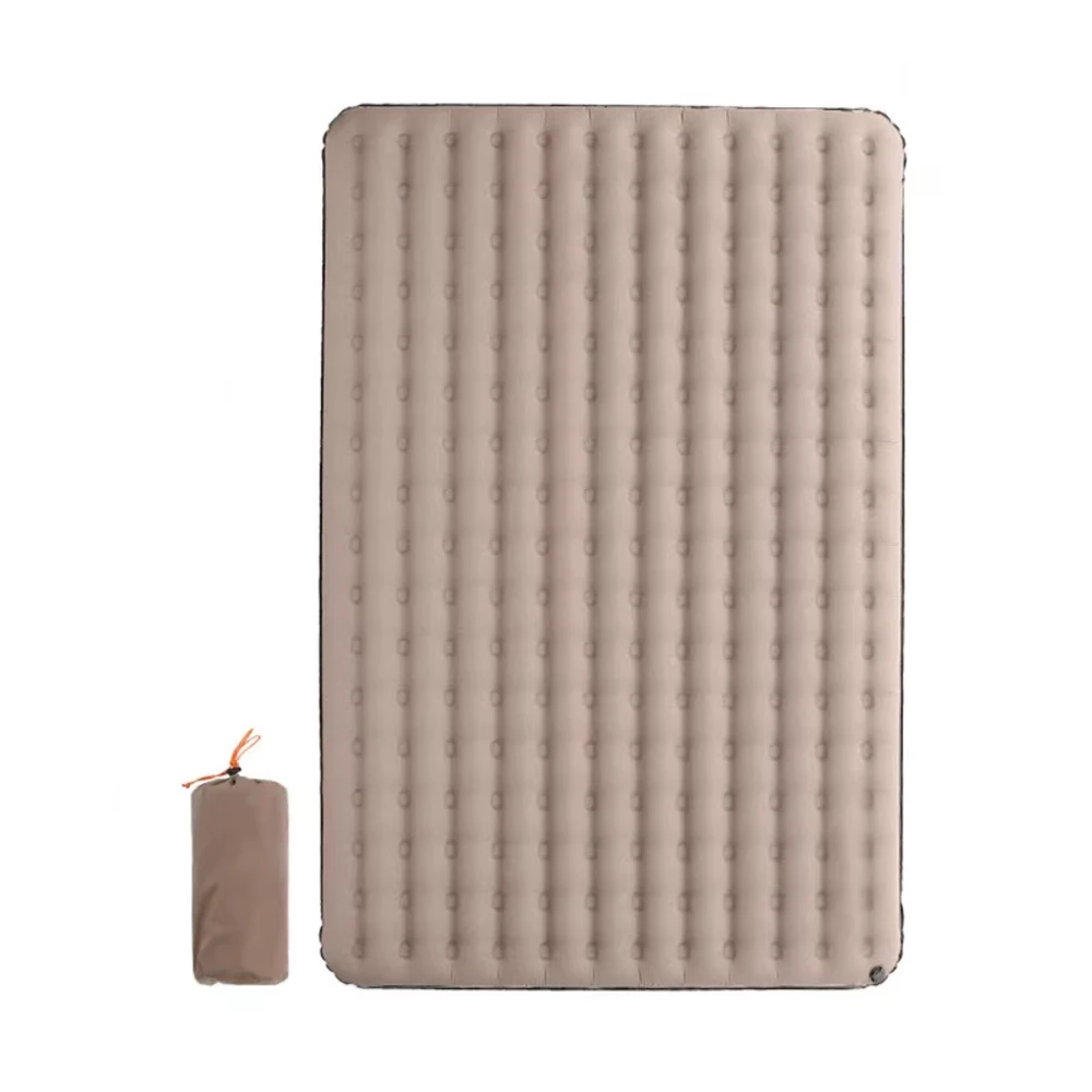 Double height flocked inflatable Airbed mattress with build-in pump suitable for indoor and outdoor camping