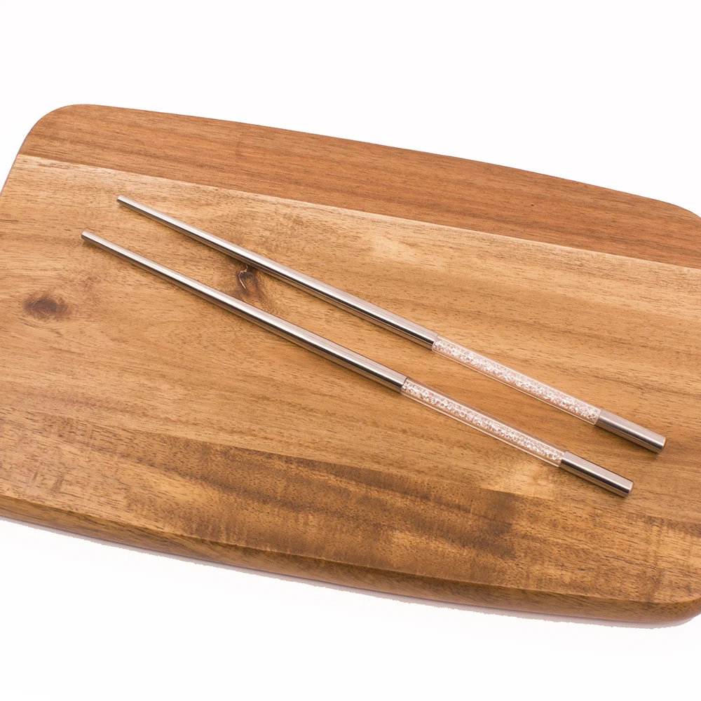 Палочки для еды из нержавеющей стали с кристаллами и бриллиантами 304 18/10