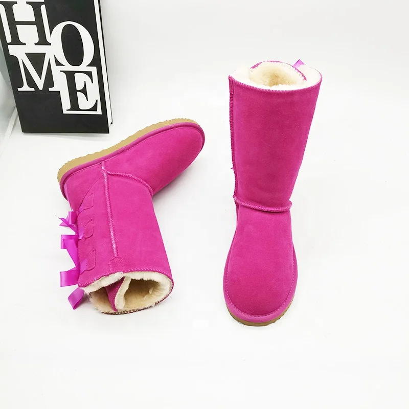 
Hot sale long thigh high flat tall winter genuine leather fur lining boots for girls and women 