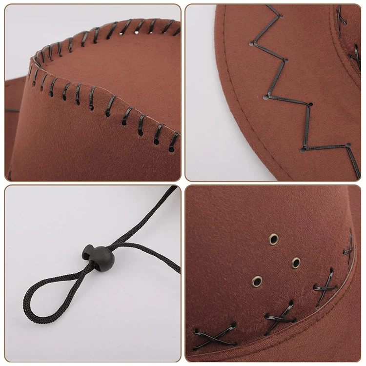 Factory Direct Sale High Quality Western Authentic Suede Unisex Adjustable Cowboy Hat