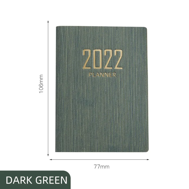 2022 Mini A7 Agenda Faux Leather Notebook 365 Cute Students Portable Planner for School Outdoor Travel Pocket Journal