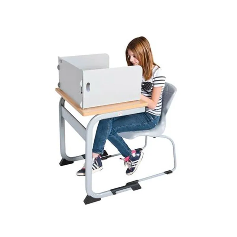 Modern School Furniture School Table Desk Classroom Student Desk With Plastic Desktop Privacy Panel Desk Divider