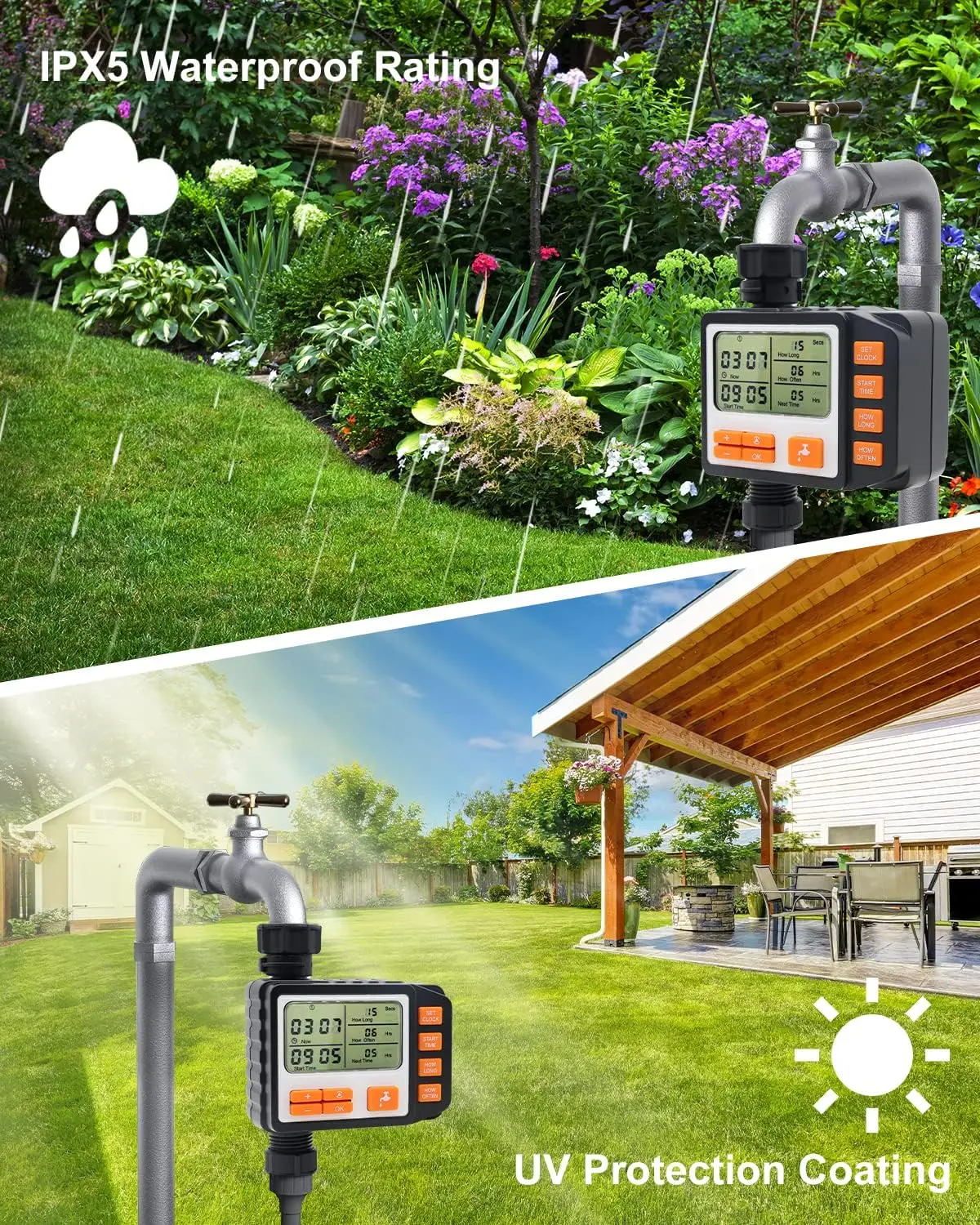 Garden irrigation timer LCD irrigation water timer outdoor controller Agricultural irrigation equipment
