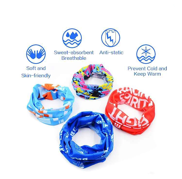 Рекламная многофункциональная сублимационная пустая Магическая бесшовная бандана для лица из полиэстера с индивидуальным логотипом шеи Бандана