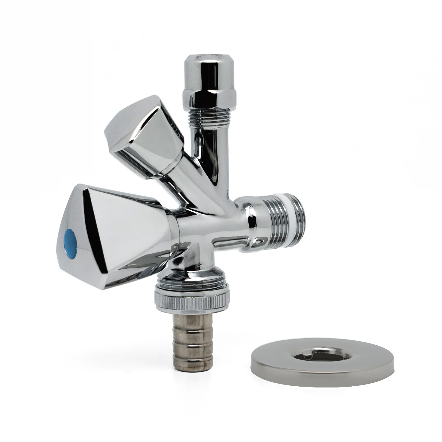 Chrome Plated Sanitary Valve Set 1/2' Brass Angle Valve  Washing Machine Tap Fitting for Home