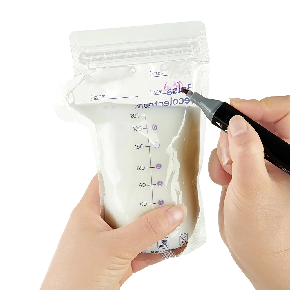 Disposable BPA Free Double Sealing Self Stand up Pouch 120 180 250ml Baby Feeding Products Breast milk Storage Bags