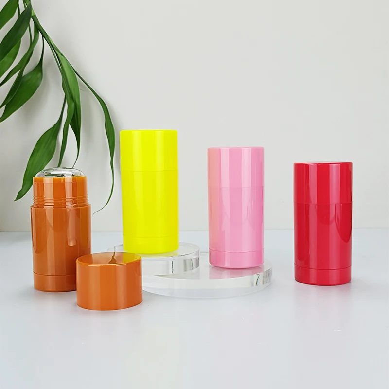 Custom round plastic cosmetic skincare deodorant tube 15ml 30ml 50ml 75ml twist up body balm deodorant bottle