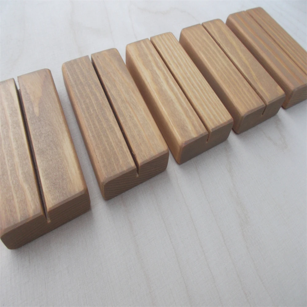 Factory Wholesale Handmade Invitation Wedding Photo Decorations Display Menu Card Portrait Stand Wooden Table Number Holder