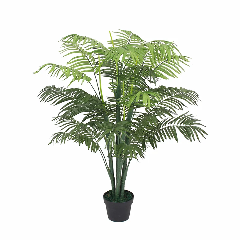 Small Fake Indoor Outdoor Bend Artificial Coconut Palm Tree Plants Look Real 6FT Fake Plant in Plastic Nursery Pot
