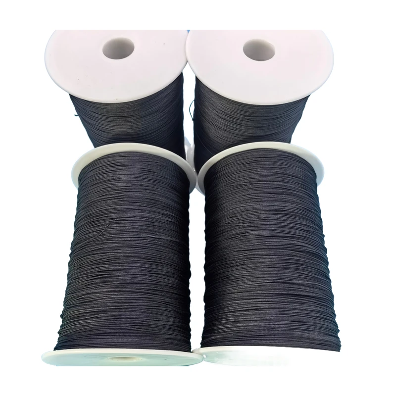 0.7mm Aramid Cord Black Color High Strength High Temperature Resistant Flame Retardant Fire Fighting Safety Aramid Braided Rope