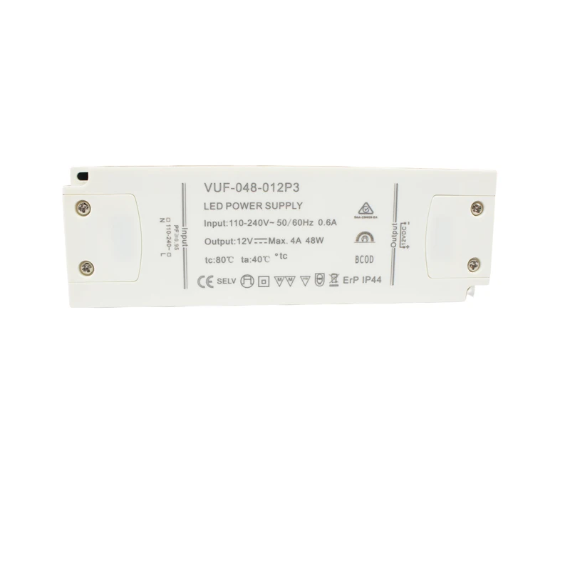 Тонкий светодиодный драйвер 48 Вт 12 Вольт 24 вольт от переменного тока до постоянного класс 2 водонепроницаемый ip44 ip65 В 4a/24 2a источник питания