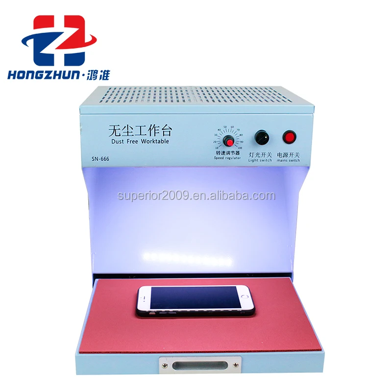 mini dust free room working table for mobile repair with mat