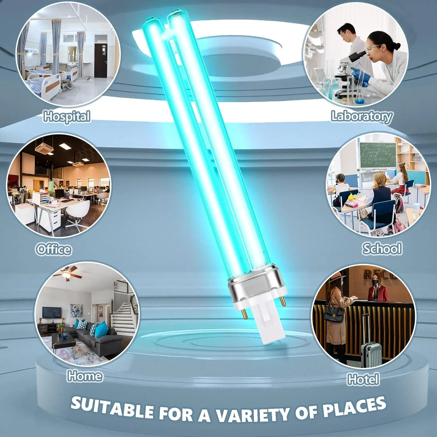 120v HVAC Green UvC Germicidal Dual Lights lamp bulb for whole house HVAC Air conditioner central Duct work air purifier