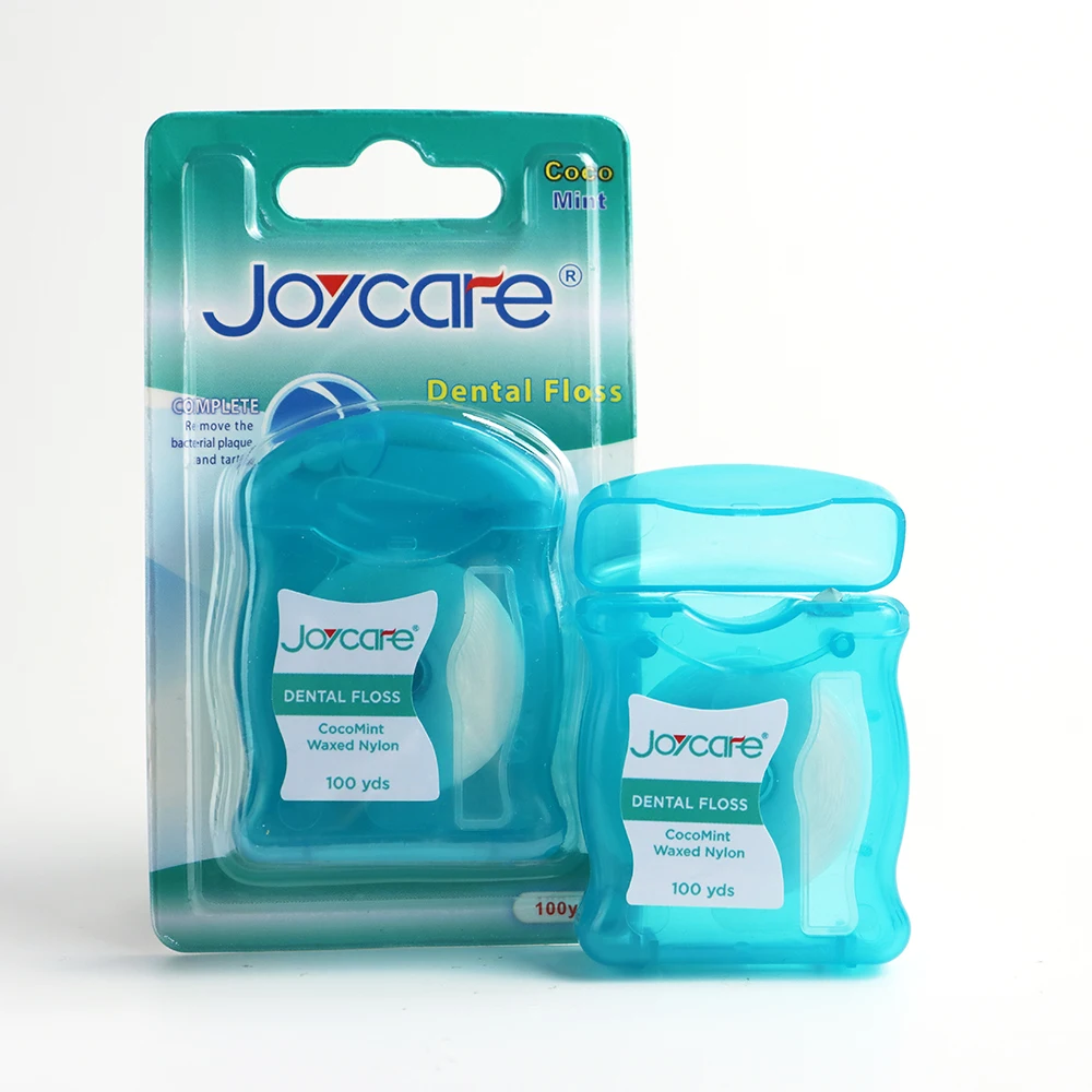 Wholesale Customized Logo Nylon Dental Floss Cocomint Waxed 90m Dental Floss with window