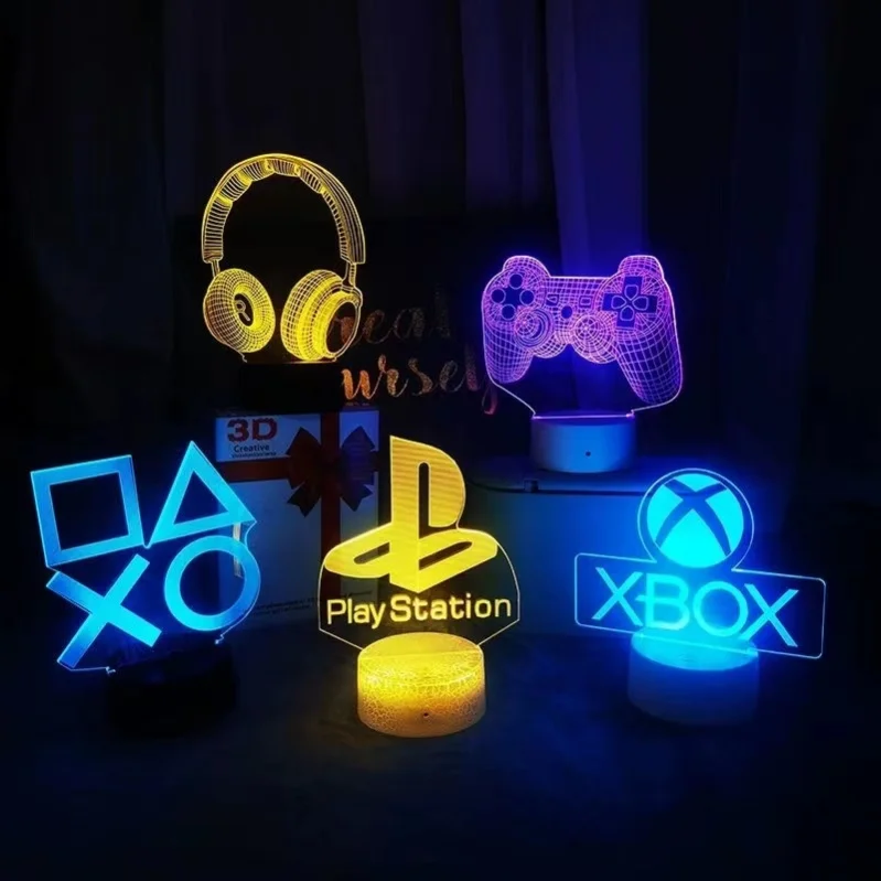 Игровой игровой светильник с 3D-значками 7 видов цветов