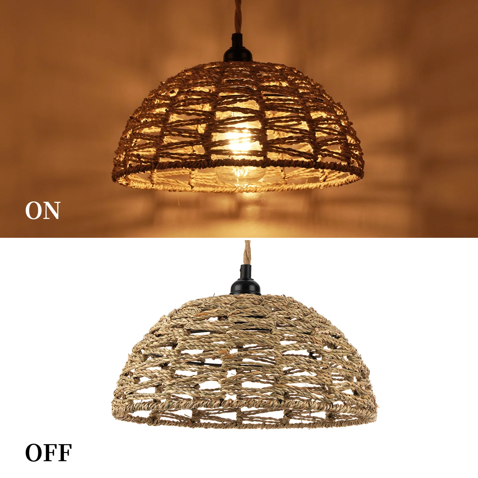 American Restaurant Pendant Light Hand Woven 30cm Cotton Rope Lampshade Chandeliers & Pendant Lights