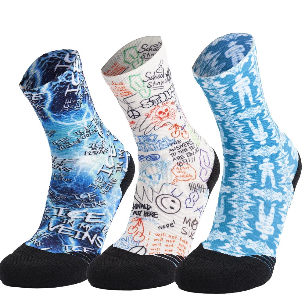 Top quality 2022 athletic football custom embroidery logo running terry crew sports socks sublimation for unisex