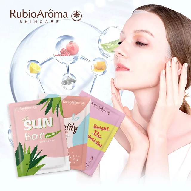 Huati Sifuli RubioAroma  Facial Sheet Masks Collection Hydrate Brighten Soothe Revitalize Nourish Purify Skin For All Skin