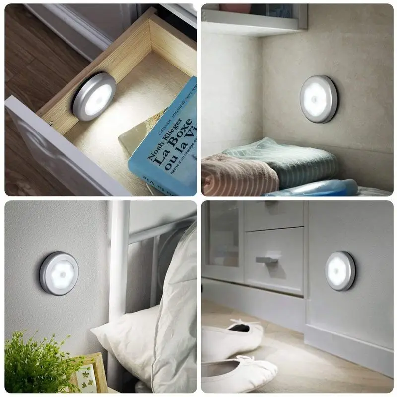 Mini Intelligent Indoor Wall Light Super Sensitive Magnetic 6 Led Motion Sensor Home Lighting