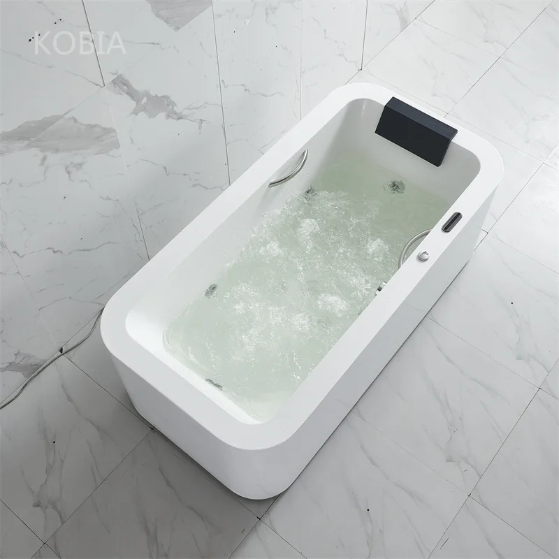 Luxury Hotel Modern Stand Alone Corner Jetted Bath Tub Massage Spa Corner Whirlpool Hot Tub
