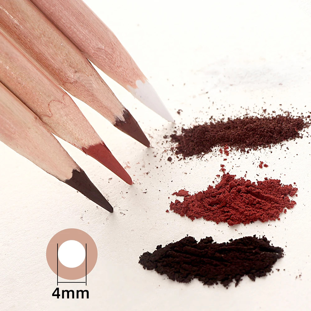 Xin Bowen 4 pcs Blister Safe Package Colour Charcoal Graphite Pencils Nature Wood Handle Art Sketch Set Drawing Kit Pen